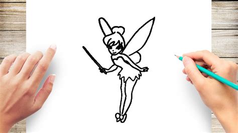 How To Draw Tinkerbell For Kids Step By Step Youtube