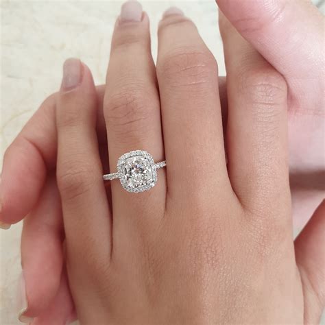 Halo pavé cushion cut engagement ring Gorgeous in every single way