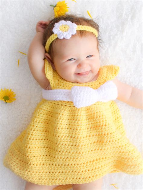 There are two kinds for your selection, one is 1 set= (1 piece of dress +1 piece of headband +1 pair of shoes), the other is only ( 1 piece of dress + 1 piece of headband). Simply Spring Crochet Baby Dress: Newborn-6 Months ...