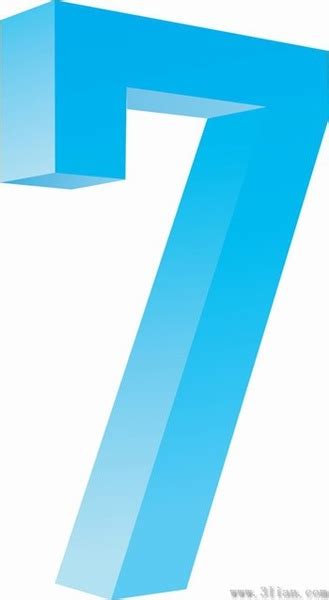 Blue Number Seven Icon Vector Vectors Graphic Art Designs In Editable