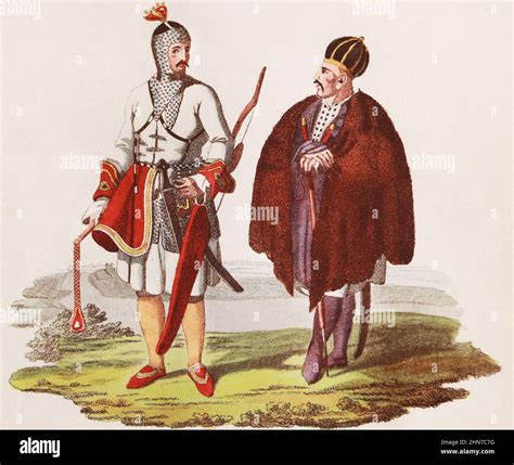 Circassian Prince And Crimean Tatar Engraving From 1811 Stock Photo