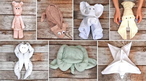 7 Cute Towel Folding Ideas Youtube