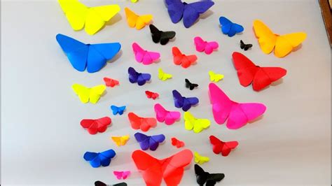How To Make Paper Butterflies Wall Decor Diy Crafts Youtube