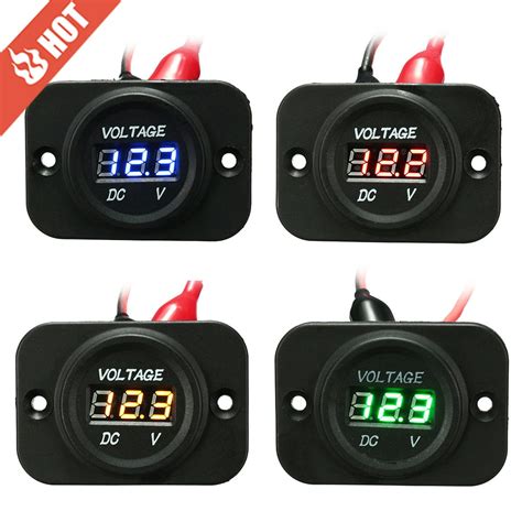 Led Battery Voltmeter Voltage Volt Meter Gauge Universal Car Motorcycle