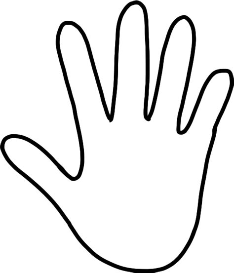 Printable Handprint Template Hand 615x735 Png Download