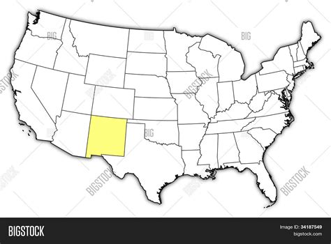 Southwest united states arizona new mexico utah vector travel illustrations designs. Map United States, New Mexico Image & Photo | Bigstock