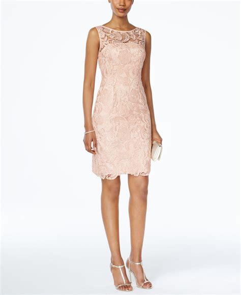Lyst Adrianna Papell Dress Sleeveless Lace Sheath In Pink