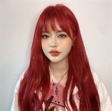 Ulzzang Ulzzanggirl Koreangirl ~pinterest Kimgabson Red Hair Inspo Hair Inspo Color Red