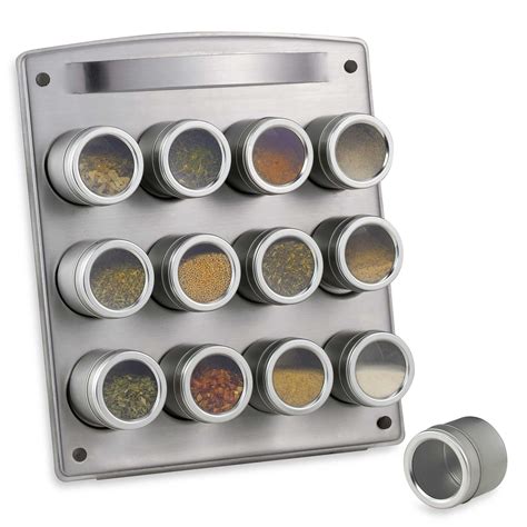 Magnetic 12 Jar Spice Rack With Easel Magnetic Spice Racks Spice