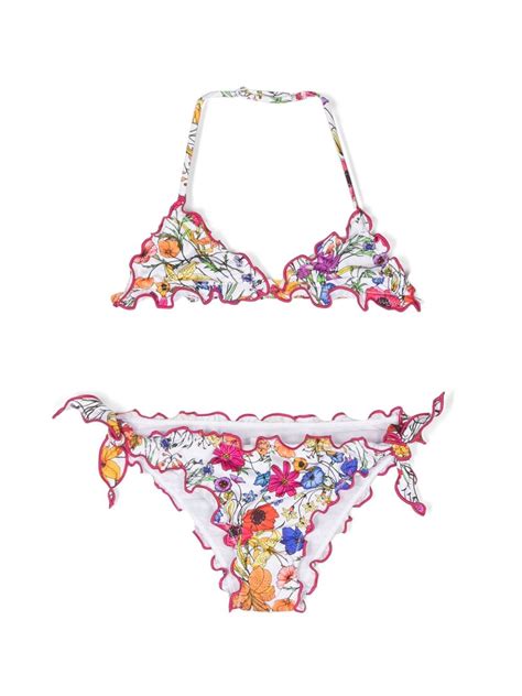 Mc2 Saint Barth Kids Floral Print Triangle Bikini Farfetch