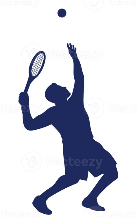 Tennis Player Serving Silhouette 14401739 Png