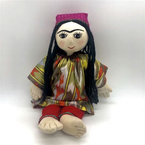 Vintage Handmade Doll Ethnic Uzbek Girl Doll In Traditional Clothes 20 Inches Ebay