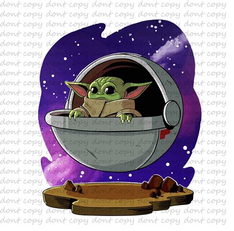 Baby Yoda Mandalorian Sublimation Designs Png Format Graphic Etsy