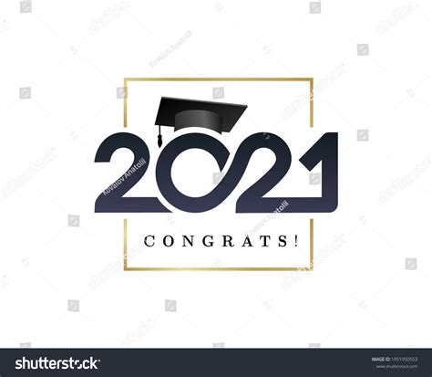 Class 2021 Congratulations Graduation Banner Numbers Stock Vector