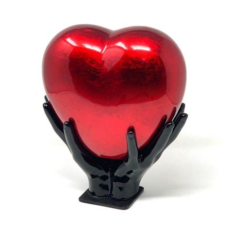 Comforting Hands Red Heart Cremation Urn For Ashes Aesthetic Urns