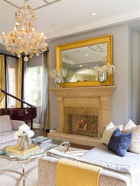 Glamorous Gold Accented Fireplace Designers Portfolio Hgtv Home