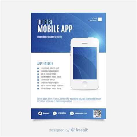 Mobile App Flyer Template Free Vector
