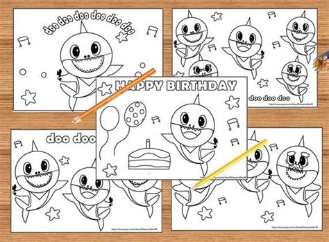 Baby shark coloring pages pdf see more images here : Baby Shark Song 10 Coloring Pages Super Simple Coloring | Etsy | Shark coloring pages, Baby ...