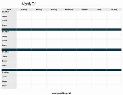 Meal Monthly Lunch Breakfast Dinner Template Planner