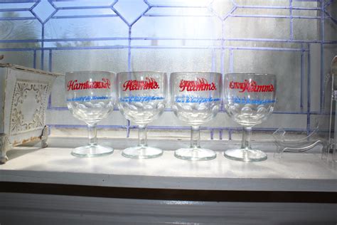 4 Vintage Hamm S Beer Glass Goblets