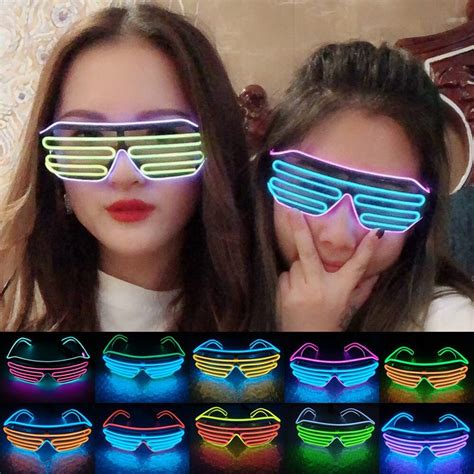 double colored neon luminous glasses flashing eyeglass party wire led light glasses halloween
