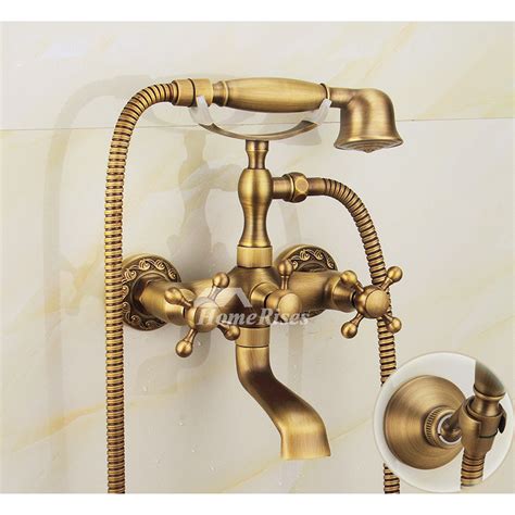 Clawfoot Tub Faucet Wall Mount Bathroom Antique Brass Brushed