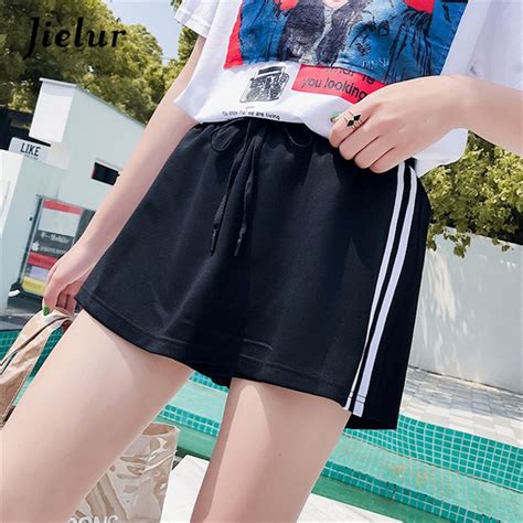 Buy Jielur Korean Slim Side Striped Wide Leg Shorts