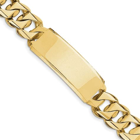 Icecarats 14k Yellow Gold Hand Heavy Curb Link Id Bracelet 85 Inch