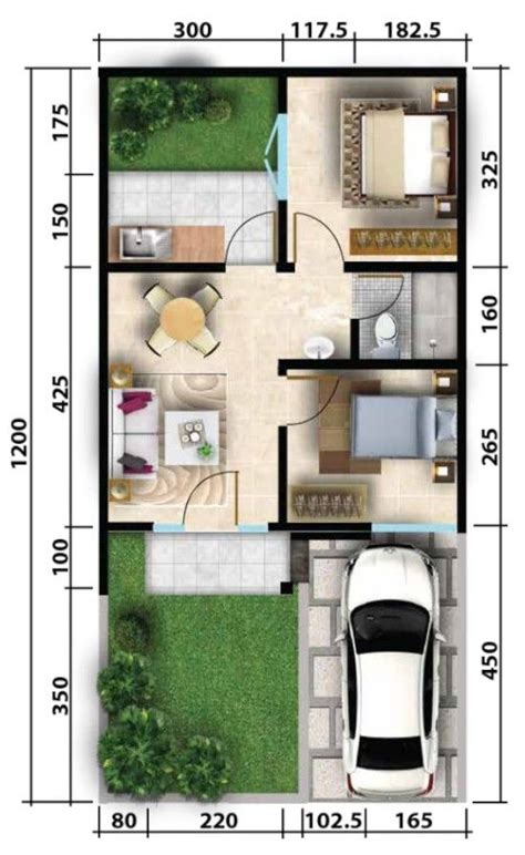 Informasi desain rumah minimalis ukuran 9x15 prosforjdacom via prosforjda.blogspot.co.id. Desain Rumah 6x12 3 Kamar 1 Lantai