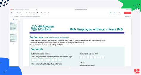 P46 Tax Form P46 Employee Without A Form P45 Blank Online — Pdfliner
