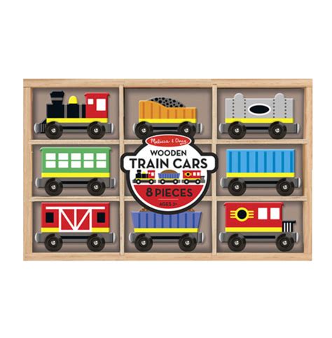 Melissa And Doug Wooden Train Cars 8 Pieces And Wooden Storage