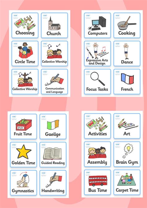 Marvelous Free Printable Visual Timetable Cut And Paste Shapes For