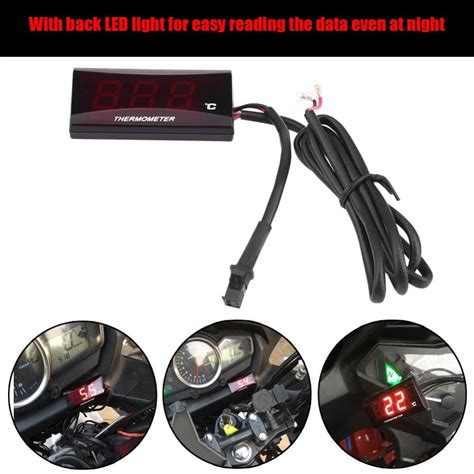 Dc 12v Red Backlight Zerone Water Temp Gauge Universal Motorcycle