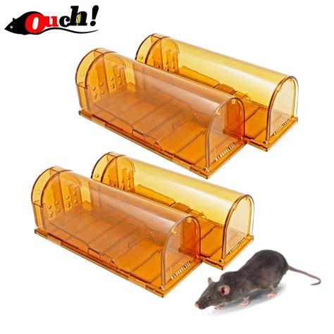Ouch Humane Live Mouse Trap 4pcs No Kill Smart Mice Catcher Safe Around