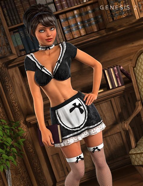 Sexy Maid Outfit For Genesis 2 Females Daz 3d