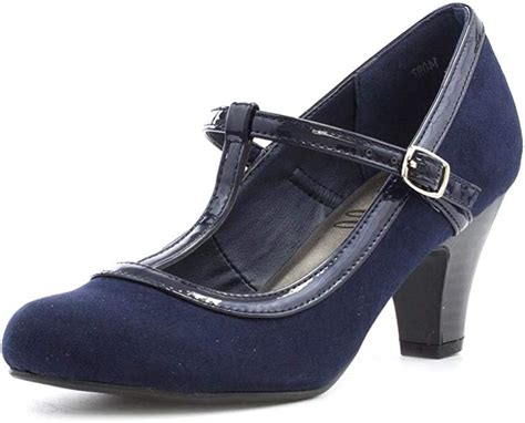 lilley womens navy heeled t bar court shoe uk shoes and bags
