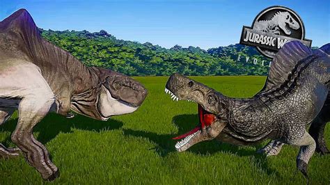 Megalodon Rex Vs Spinodon Jurassic World Battle Jurassic World Evolution Youtube
