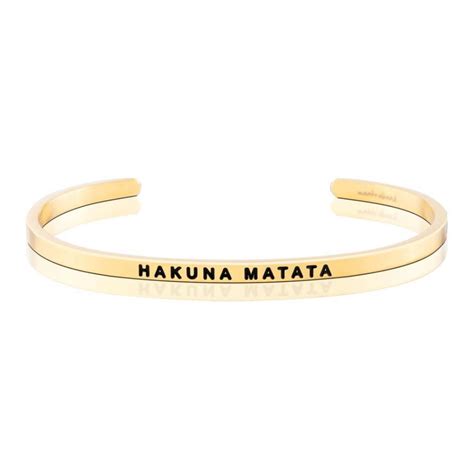 Mantraband Hakuna Matata Bracelet Gold Plated Precious Accents Ltd