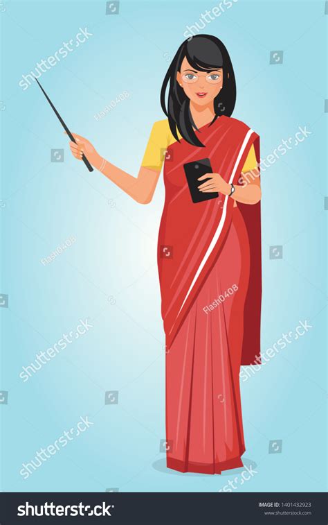 10 Indian Teacher Standing Front View Vector Images Stock Photos