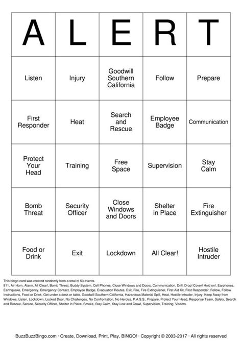 Safety Bingo Cards To Download Print And Customize
