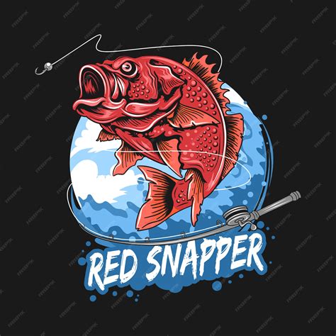 Premium Vector Angler Fish Red Snapper Fisherman Artwork Vector