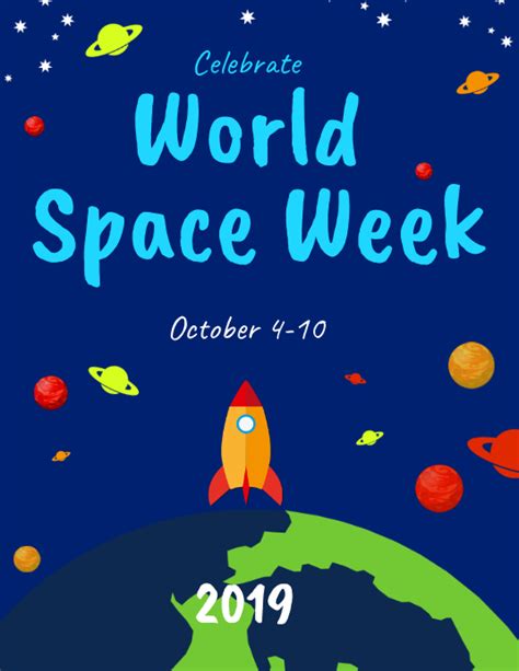 World Space Week Flyer Template Postermywall
