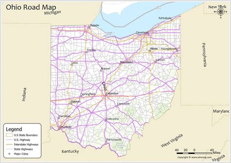 Ohio Road Map Check Us And Interstate Highways State Routes Whereig