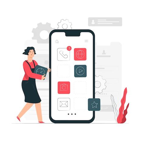 Free Vector Mobile Apps Concept Illustration