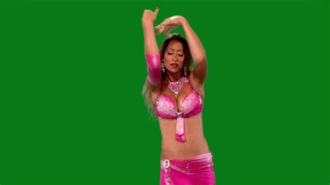 Dancer Belly Dance Belly Dancer Dancing Green Screen Sexy Pink Dress Free Stock Video