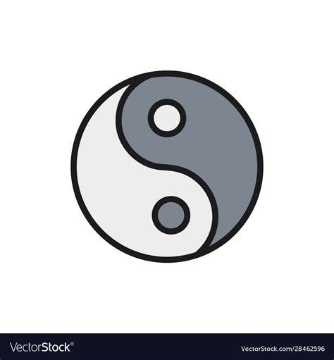 Yin Yang Sign Traditional Chinese Symbol Flat Vector Image