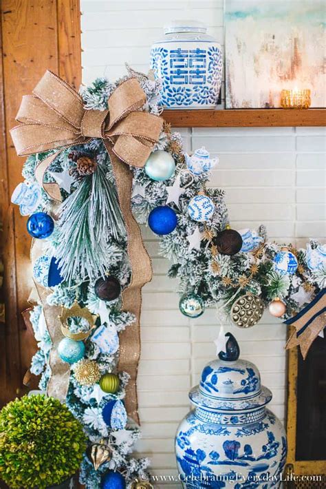 Christmas Garland With Blue Ornaments Christmas Recipes 2021