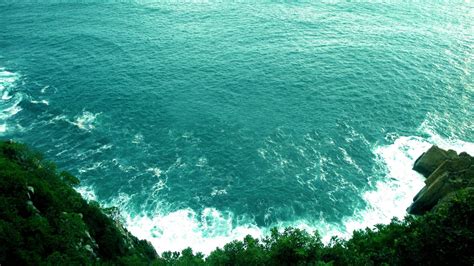 Sea During Daytime Sea Nature Water Cliff Hd Wallpaper Wallpaper