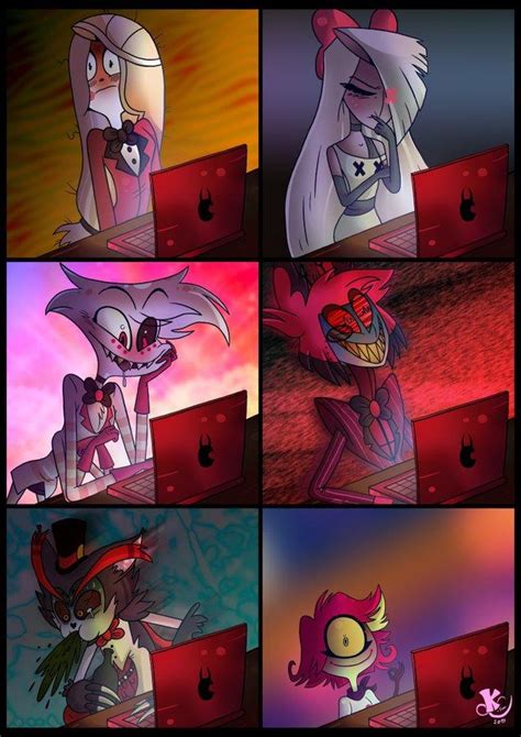 When They React To Their Explicit Fanarts By Misskuroesama Hazbin Hotel Know Your Meme