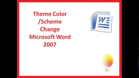 How To Themescheme Change Microsoft Word 2007 Youtube